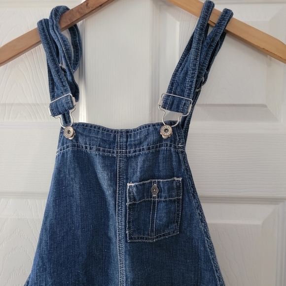 Big Star 1874 Short Denim Overalls Sz S Romper Linen Pockets Y2K 90s - Picture 2 of 12